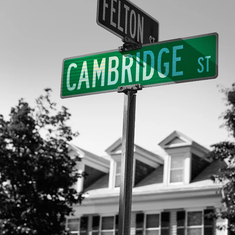 Cambridge street sign representing the local community served by Riverfront Dental in Cambridge Ontario