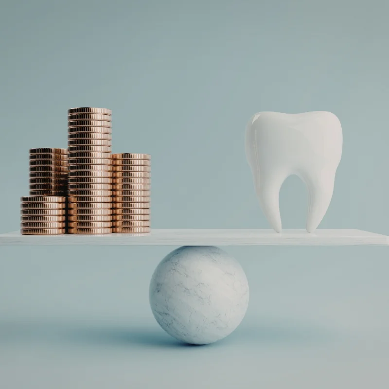 Dental bridge cost and tooth replacement concept for restorative dentistry