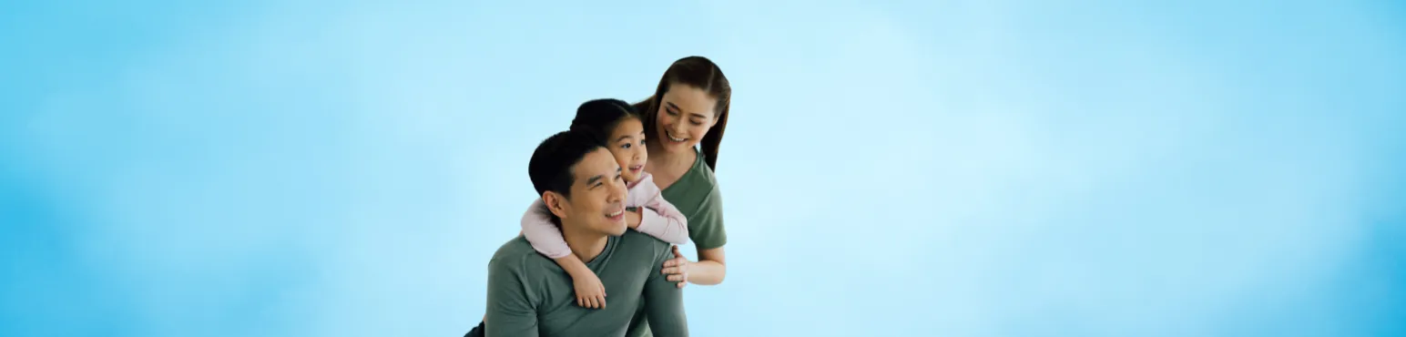 Parents and child smiling showing family dental care at Riverfront Dental Cambridge Ontario